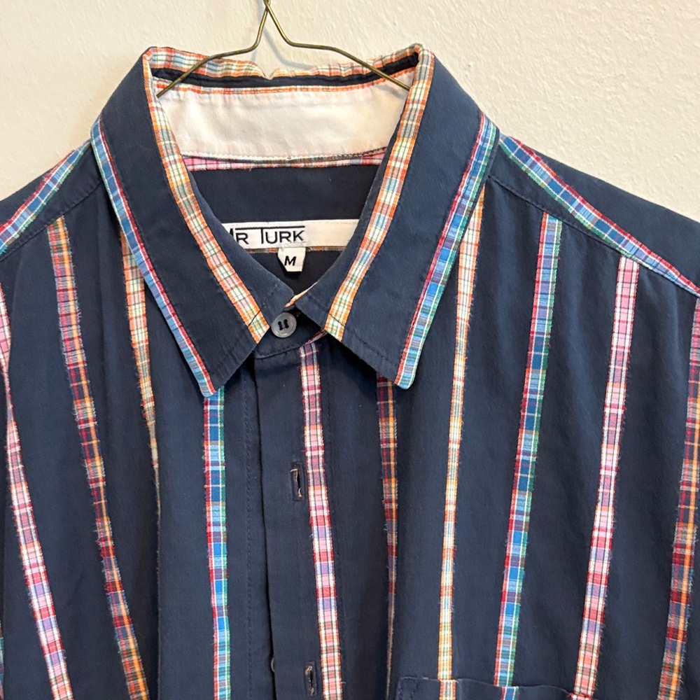 Mr. Turk Navy Striped Short Sleeve Shirt - Picture 3 of 10